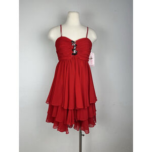 Red Babydoll formal prom cocktail y2k dress